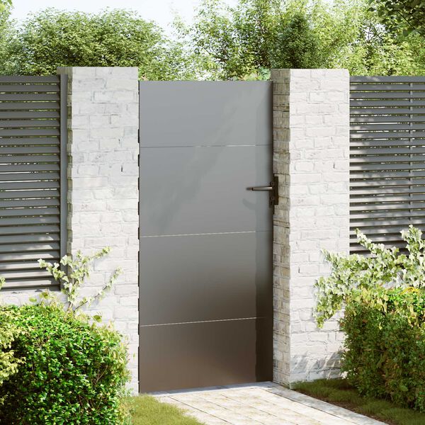 vidaXL Πύλη Κήπου Μαύρο 105 x 175 cm Ατσάλι με Επικάλυψη Πούδρας