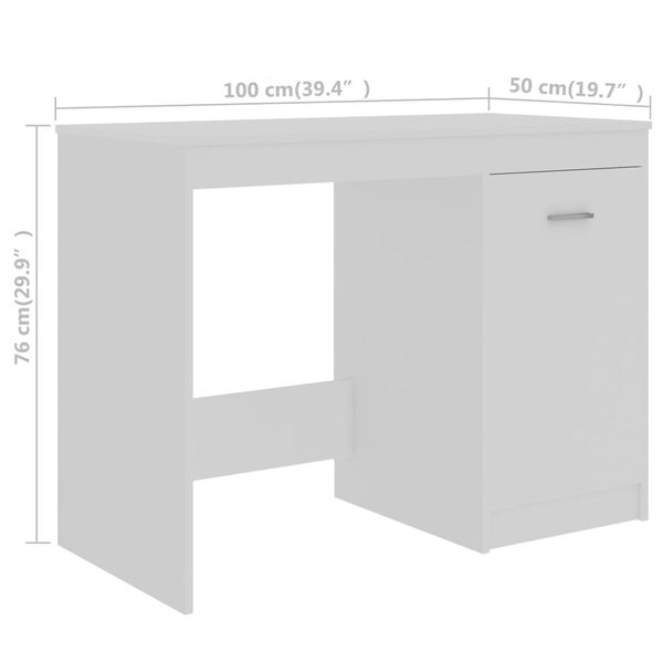 vidaXL Γραφείο Λευκό 140 x 50 x 76 εκ. από Επεξ. Ξύλο