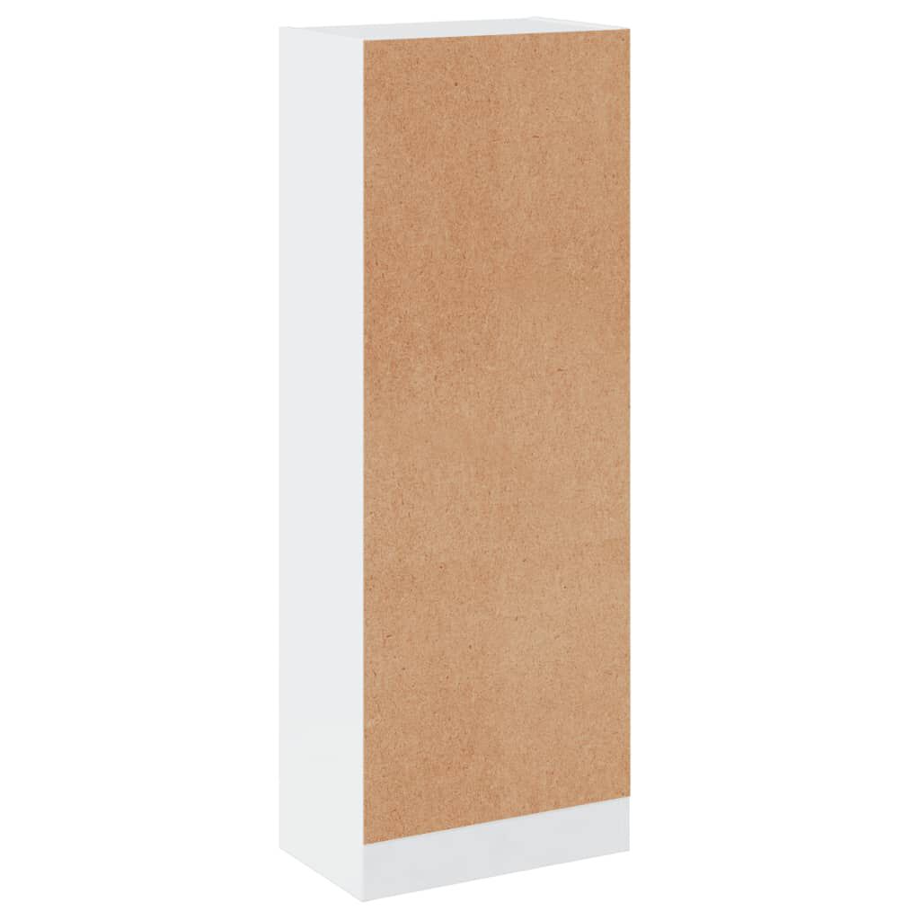 vidaXL Βιβλιοθήκη με 3 Ράφια Γυαλ. Λευκό 40x24x109 εκ. Επεξεργ. Ξύλο