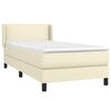vidaXL Κρεβάτι Boxspring με Στρώμα Κρεμ 100x200εκ. από Συνθετικό Δέρμα
