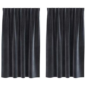 vidaXL Κουρτίνες 2 pcs Σκούρο γκρι 140 x 140 cm Βελούδο