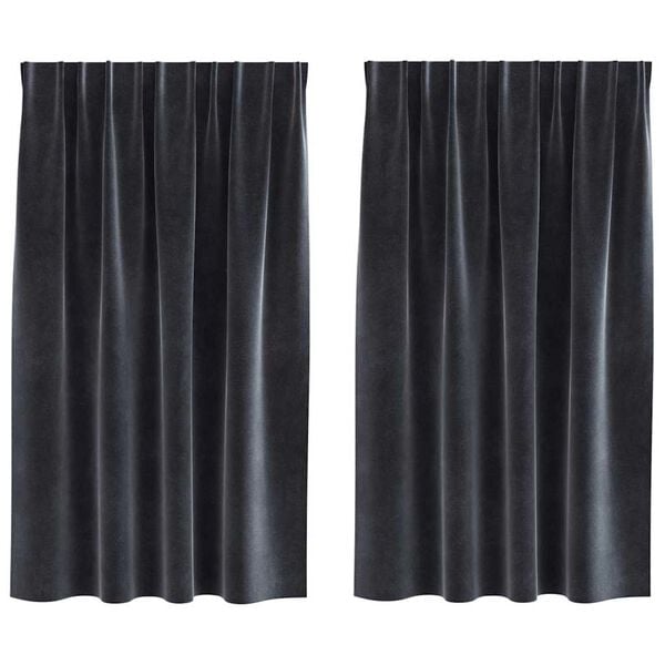 vidaXL Κουρτίνες 2 pcs Σκούρο γκρι 140 x 140 cm Βελούδο