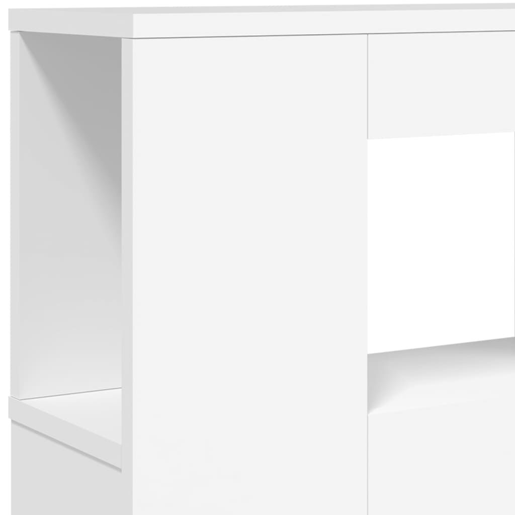 vidaXL Κεφαλάρι Κρεβατιού με LED Λευκό 220x18,5x103,5 εκ Επεξεργ. Ξύλο