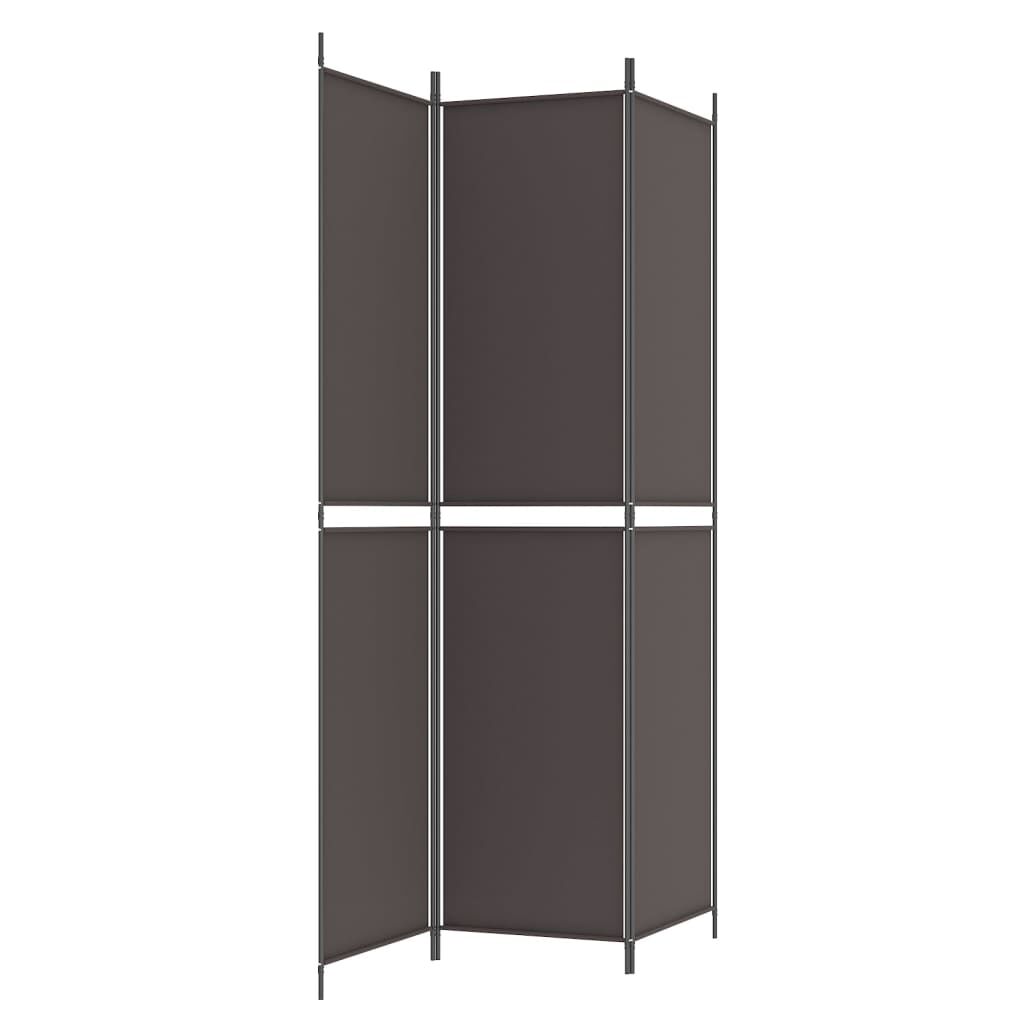vidaXL Διαχωριστικό Δωματίου με 3 Πάνελ Καφέ 150x220 εκ. από Ύφασμα