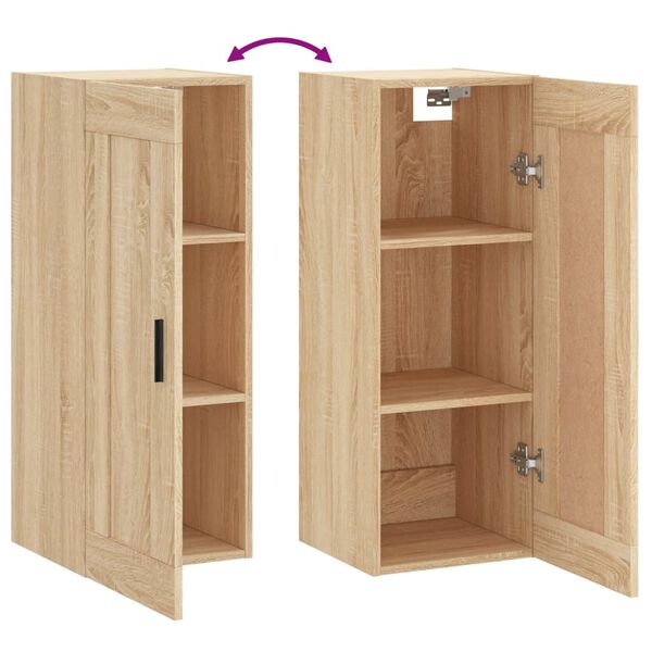 vidaXL Ντουλάπι Τοίχου Sonoma Δρυς 34,5 x 34 x 90 εκ. Επεξεργ. Ξύλο