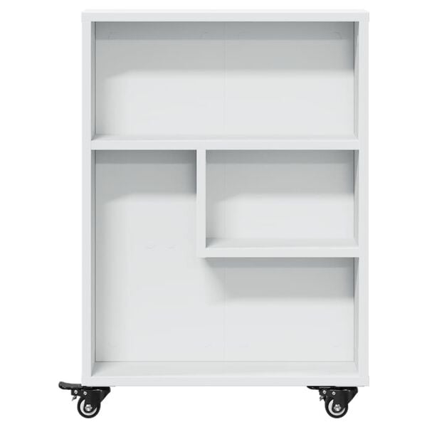 vidaXL Τρόλεϊ Αποθήκευσης Στενό Λευκό 48x13x68 εκ. Επεξεργασμένο Ξύλο