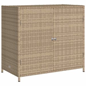 vidaXL Ντουλάπι Αποθήκευσης Κήπου Beige 83x45x76 εκ. Συνθετικό Ρατάν