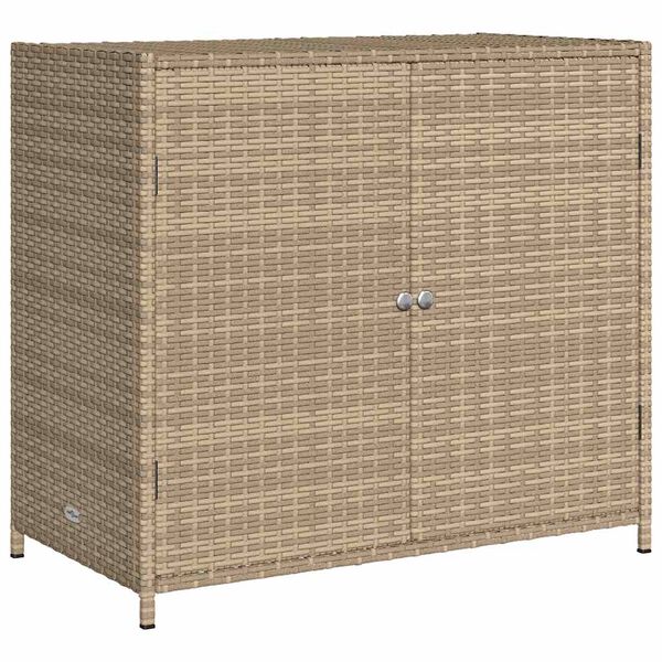 vidaXL Ντουλάπι Αποθήκευσης Κήπου Beige 83x45x76 εκ. Συνθετικό Ρατάν