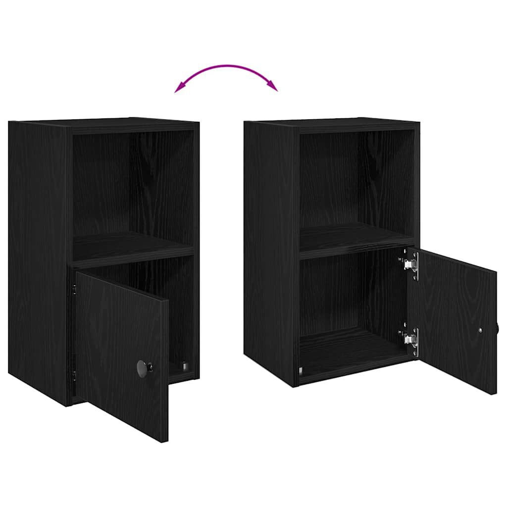 vidaXL Βιβλιοθήκη Μαύρη Δρυς 31x24x52 cm Κατασκευασμένο ξύλο