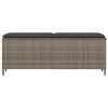 vidaXL Πάγκος κήπου με μαξιλάρι γκρι 110x30x40,5 cm Poly Rattan