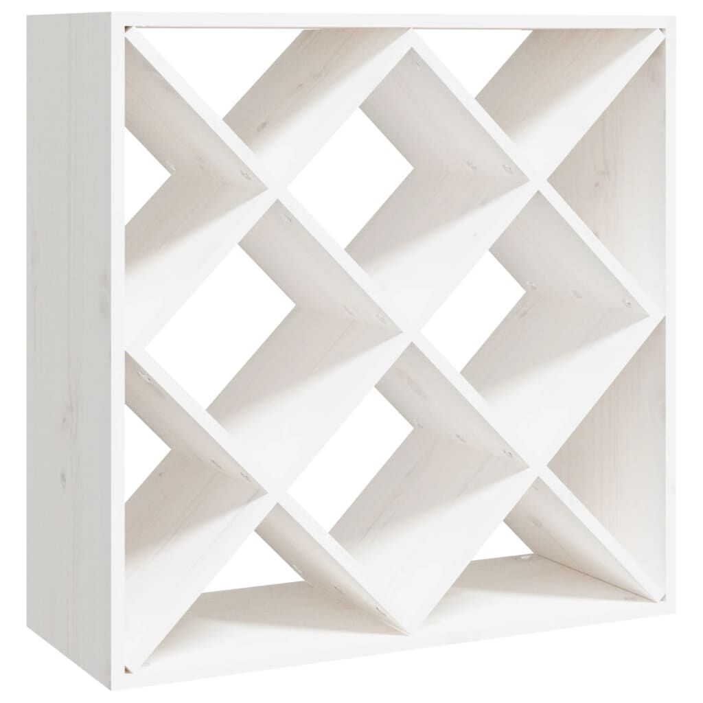 vidaXL Κάβα Κρασιών Λευκό 62 x 25 x 62 εκ. από Μασίφ Ξύλο Πεύκου