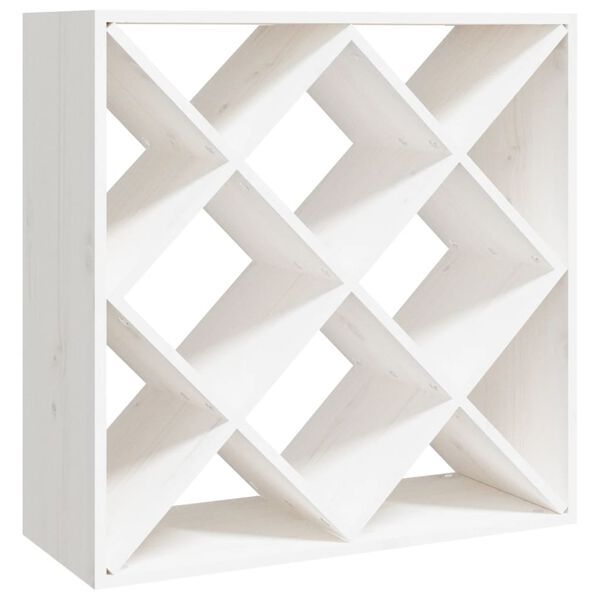 vidaXL Κάβα Κρασιών Λευκό 62 x 25 x 62 εκ. από Μασίφ Ξύλο Πεύκου