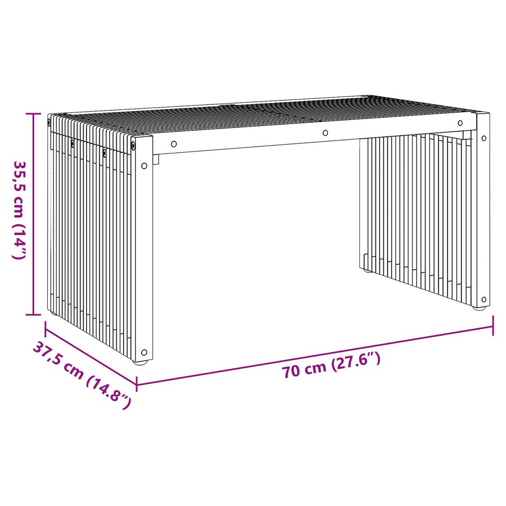 vidaXL Τραπεζάκι Κήπου 70x37.5x35.5 εκ Μασίφ Ξύλο Teak