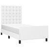 vidaXL Πλαίσιο Κρεβατιού με Κεφαλάρι Λευκό 100x200 εκ.Συνθετικό Δέρμα