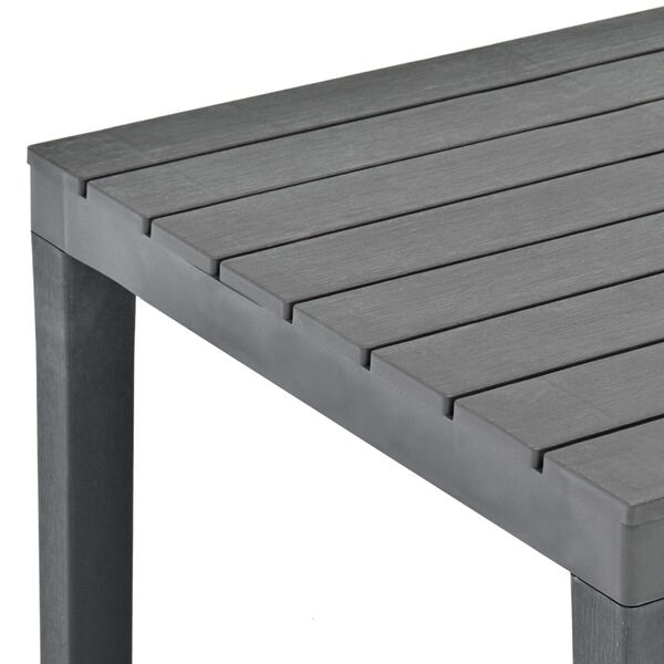 vidaXL Τραπέζι Κήπου Ανθρακί 78 x 78 x 72 εκ. Πλαστικό