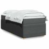 vidaXL Κρεβάτι Boxspring με Στρώμα Σκούρο Γκρι 90x190 εκ. Υφασμάτινο