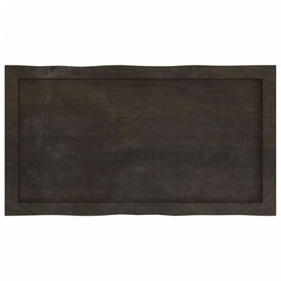 vidaXL Επιφ Τραπεζιού Αν Καφέ 80x40x(2-6)εκ. Ακατέργ. Μασίφ Ξύλο Δρυός