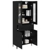 vidaXL Highboard &Mu;&alpha;ύ&rho;&eta; &Omicron;&xi;&upsilon;ά 69,5 x 34 x 180 &epsilon;&kappa;. &Epsilon;&pi;&epsilon;&xi;&epsilon;&rho;&gamma;&alpha;&sigma;&mu;έ&nu;&omicron; &xi;ύ&lambda;&omicron;