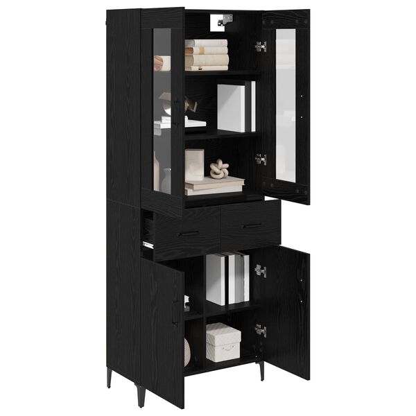 vidaXL Highboard &Mu;&alpha;ύ&rho;&eta; &Omicron;&xi;&upsilon;ά 69,5 x 34 x 180 &epsilon;&kappa;. &Epsilon;&pi;&epsilon;&xi;&epsilon;&rho;&gamma;&alpha;&sigma;&mu;έ&nu;&omicron; &xi;ύ&lambda;&omicron;