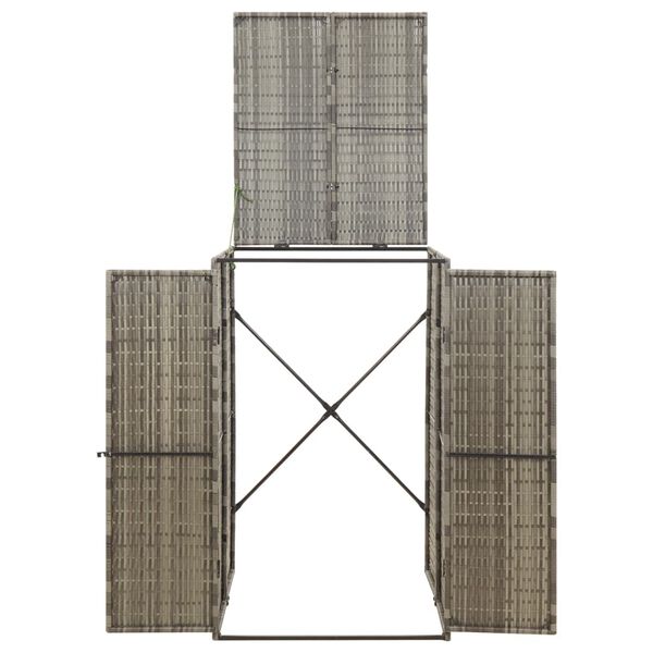 vidaXL Πλαίσιο για Κάδο Απορρ. με Ρόδες Γκρι 70x80x117 εκ. Συνθ. Ρατάν