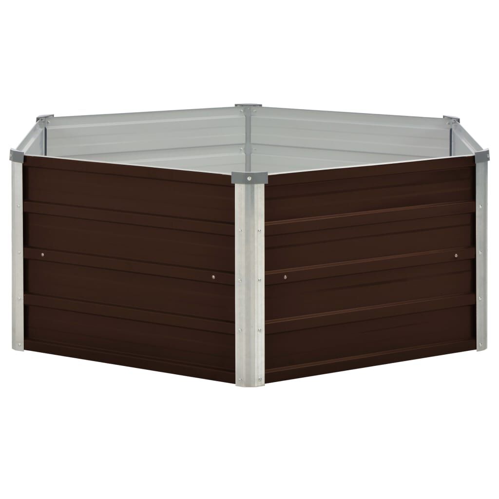 vidaXL Ζαρντινιέρα Ψηλή Καφέ 129 x 129 x 46 εκ. Γαλβανισμένος Χάλυβας