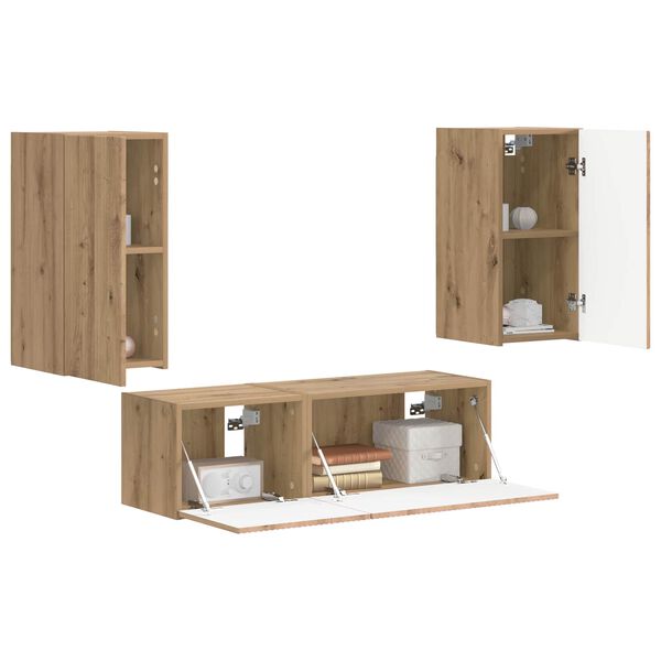 vidaXL &Sigma;&epsilon;&tau; &tau;&omicron;ί&chi;&omicron;&upsilon; &gamma;&iota;&alpha; &tau;&eta;&lambda;&epsilon;ό&rho;&alpha;&sigma;&eta; 4 pcs Artisan Oak &Epsilon;&pi;&epsilon;&xi;&epsilon;&rho;&gamma;&alpha;&sigma;&mu;έ&nu;&omicron; &xi;ύ&lambda;&omicron;