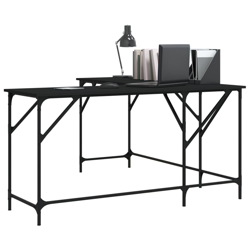 vidaXL Γραφείο Μαύρο 149 x 149 x 75 εκ. από Επεξεργασμένο Ξύλο