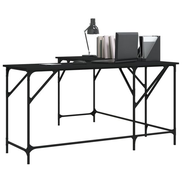 vidaXL Γραφείο Μαύρο 149 x 149 x 75 εκ. από Επεξεργασμένο Ξύλο