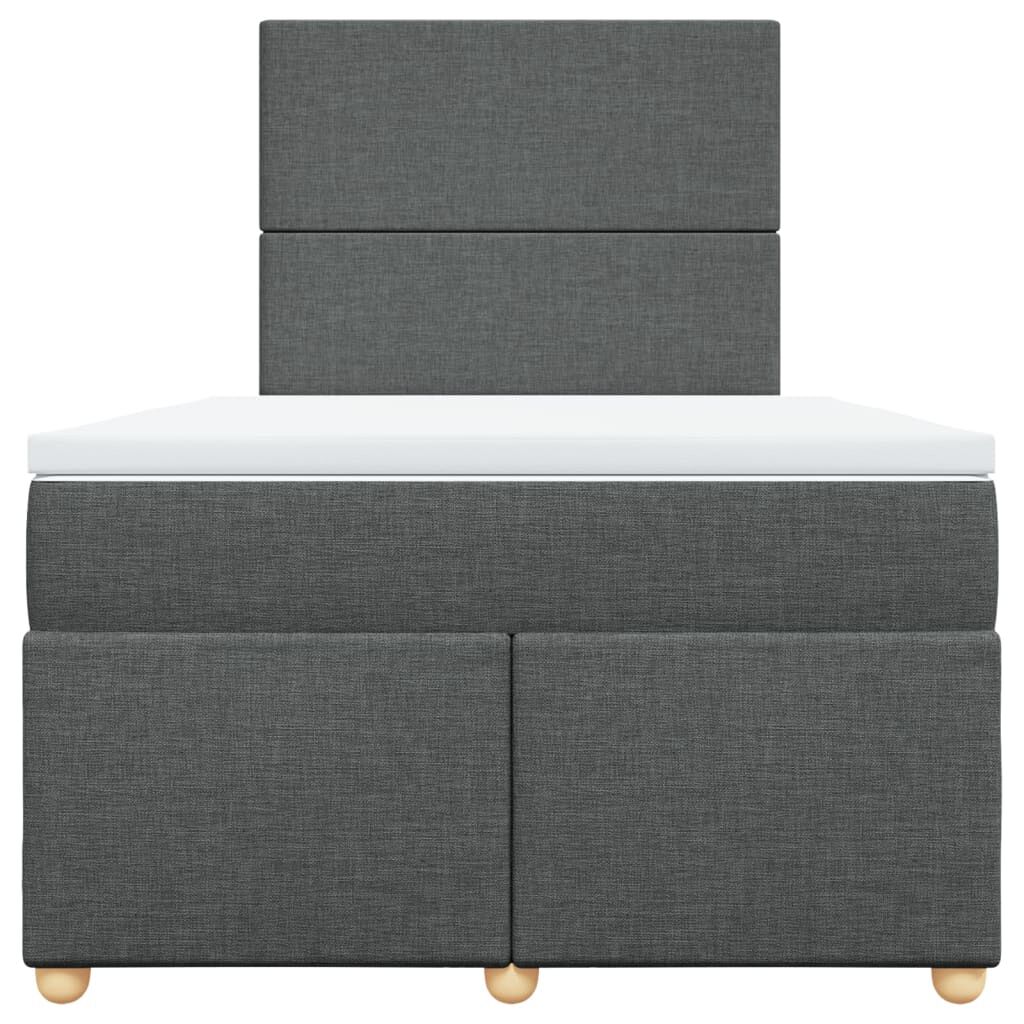 vidaXL Κρεβάτι Boxspring με Στρώμα Σκούρο Γκρι 120x200 εκ. Υφασμάτινο