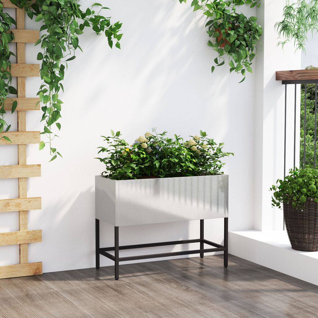 vidaXL Ανυψωμένος Κήπος 60x26x45 εκ Ανοξείδωτο χάλυβα