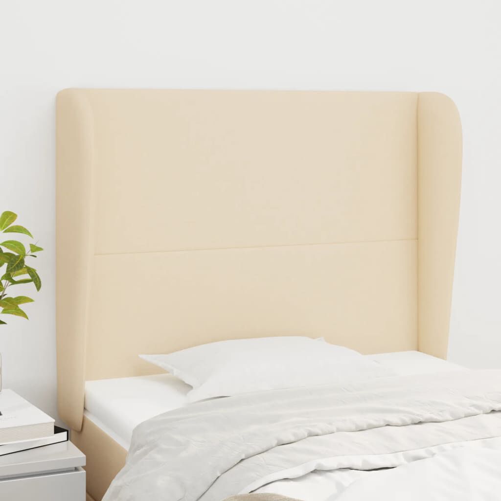 vidaXL Κεφαλάρι με Πτερύγια Κρεμ 83x23x118/128 εκ. Υφασμάτινο