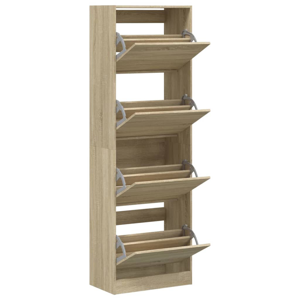 vidaXL Παπουτσοθήκη με 4 Ανακλ. Συρτάρια Sonoma Δρυς 60x34x187,5 εκ.