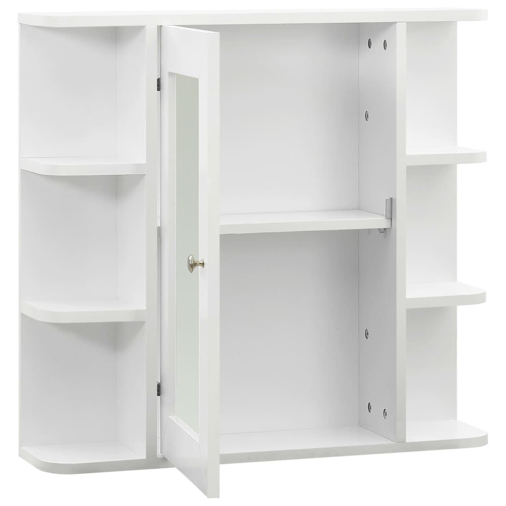 vidaXL Καθρέφτης Μπάνιου με Ντουλάπι Λευκό 66 x 17 x 63 εκ. από MDF