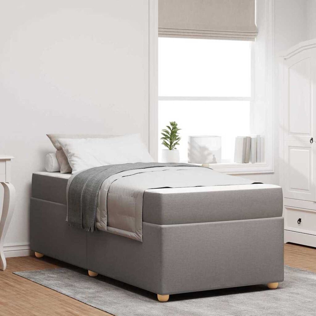vidaXL Σκελετός κρεβατιού με στρώμα Άλλο Taupe 90 x 200 cm ύφασμα