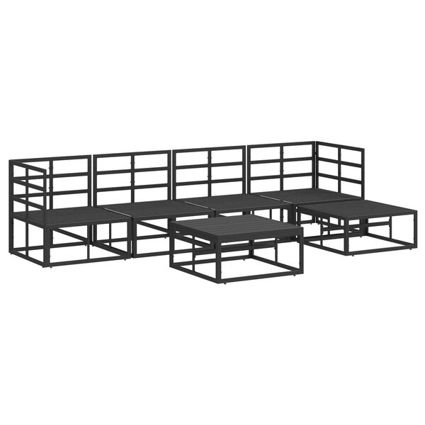 vidaXL Σετ Καναπέ Κήπου 6 pcs Μαύρο 70 x 70 x 32 εκ Αλουμίνιο