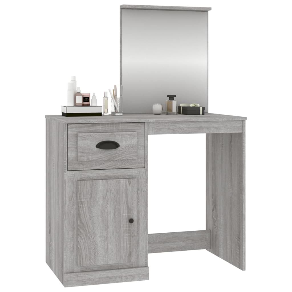 vidaXL Μπουντουάρ με Καθρέφτη Γκρι Sonoma 90x50x132,5 εκ. Επεξ. Ξύλο