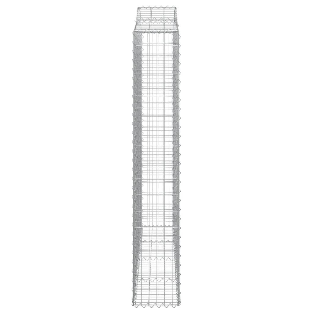 vidaXL Συρματοκιβώτια Τοξωτά 6 τεμ. 200x30x180/200 εκ. Γαλβαν. Ατσάλι