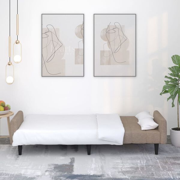 vidaXL &Kappa;&alpha;&nu;&alpha;&pi;έ&sigmaf; &Kappa;&rho;&epsilon;&beta;ά&tau;&iota; &Delta;&iota;&theta;έ&sigma;&iota;&omicron;&sigmaf; Taupe &alpha;&pi;ό Ύ&phi;&alpha;&sigma;&mu;&alpha; &Mu;&iota;&kappa;&rho;&omicron;ϊ&nu;ώ&nu;