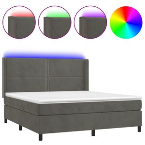 vidaXL &Kappa;&rho;&epsilon;&beta;ά&tau;&iota; Boxspring &mu;&epsilon; &Sigma;&tau;&rho;ώ&mu;&alpha; & LED &Sigma;&kappa;. &Gamma;&kappa;&rho;&iota; 160x200&epsilon;&kappa;. &Beta;&epsilon;&lambda;&omicron;ύ&delta;&iota;&nu;&omicron;