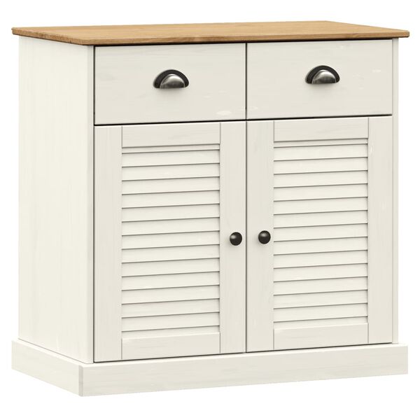 vidaXL Βιτρίνα VIGO Λευκή 78 x 40 x 175 εκ. από Μασίφ Ξύλο Πεύκου