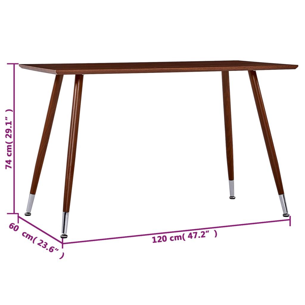 vidaXL Τραπεζαρία Καφέ 120 x 60 x 74 εκ. από MDF