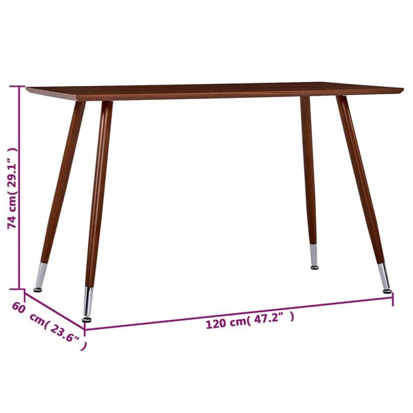 vidaXL Τραπεζαρία Καφέ 120 x 60 x 74 εκ. από MDF