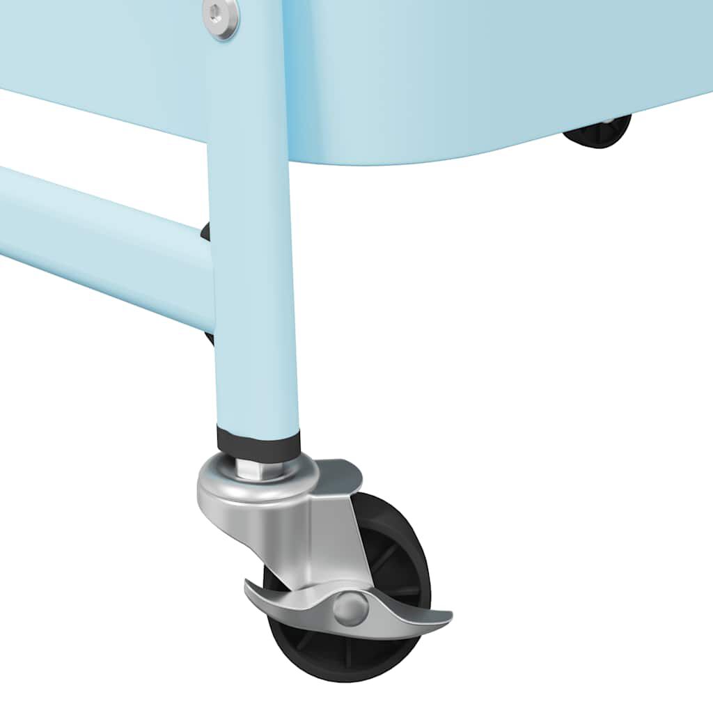 vidaXL Τρόλεϊ αποθήκευσης 3 Επίπεδα Μπλε 42x41,5x77 εκ. Ατσάλι