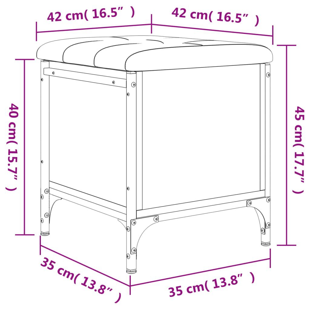 vidaXL Παγκάκι Αποθήκευσης Γκρι Sonoma 42x42x45 εκ. Επεξεργασμένο Ξύλο