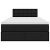 vidaXL Κρεβάτι Αποθήκης με στρώμα Μαύρο 120 x 190 cm Τεχνητό Δέρμα