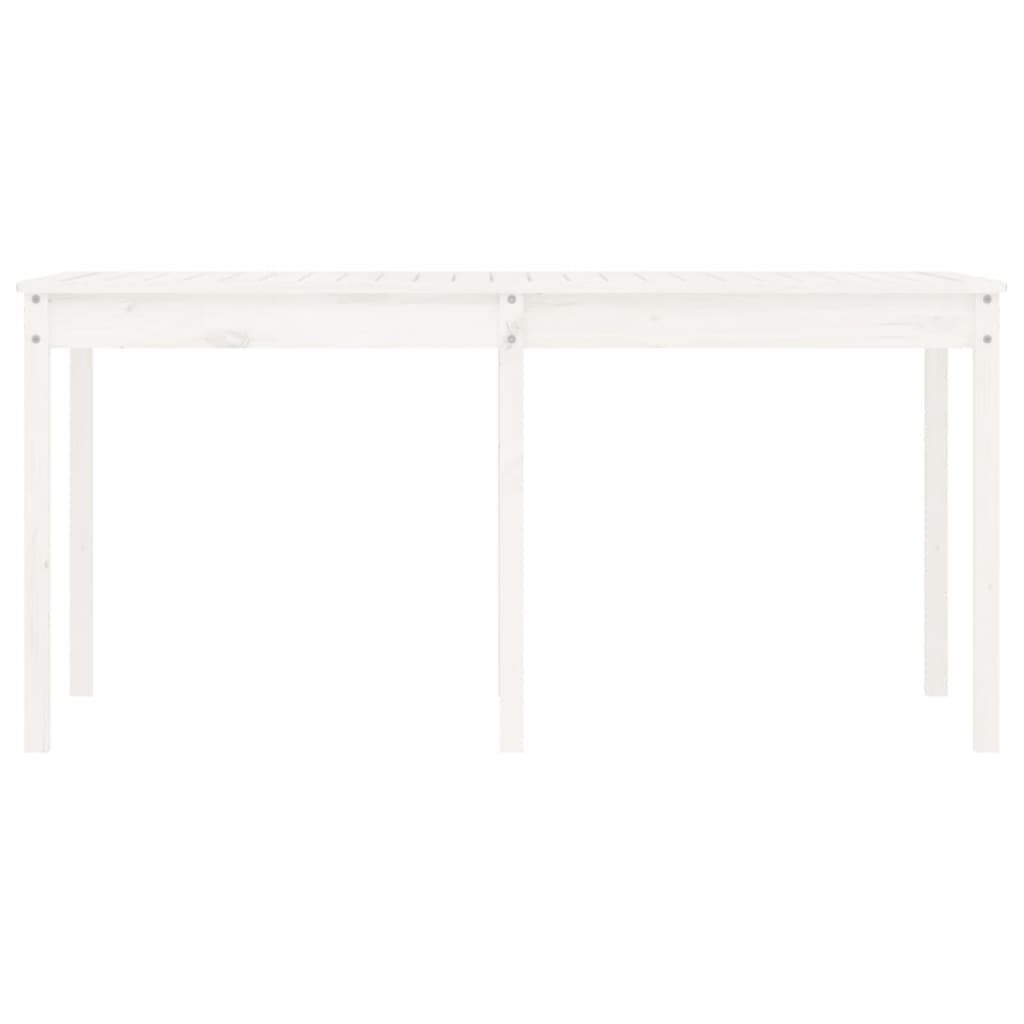 vidaXL Τραπέζι Κήπου Λευκό 159,5x82,5x76 εκ. από Μασίφ Ξύλο Πεύκου