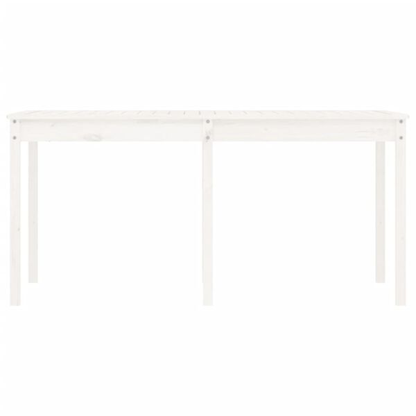vidaXL Τραπέζι Κήπου Λευκό 159,5x82,5x76 εκ. από Μασίφ Ξύλο Πεύκου