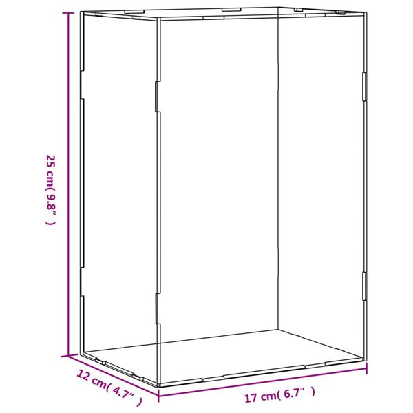 vidaXL Κουτί Βιτρίνα Διάφανο 17x12x25 εκ. Ακρυλικό