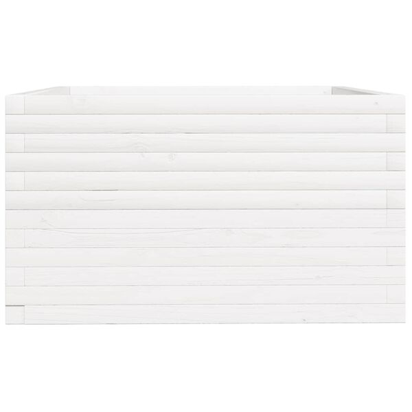 vidaXL Ζαρντινιέρα Κήπου Λευκή 80x80x49,5 εκ. από Μασίφ Ξύλο Πεύκου