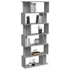 vidaXL Βιβλιοθήκη/Διαχωρ. Χώρου Γκρι Sonoma 80x24x192 εκ Επεξεργ. Ξύλο